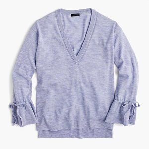 J. Crew Merino V-neck sweater w/drawstring sleeves